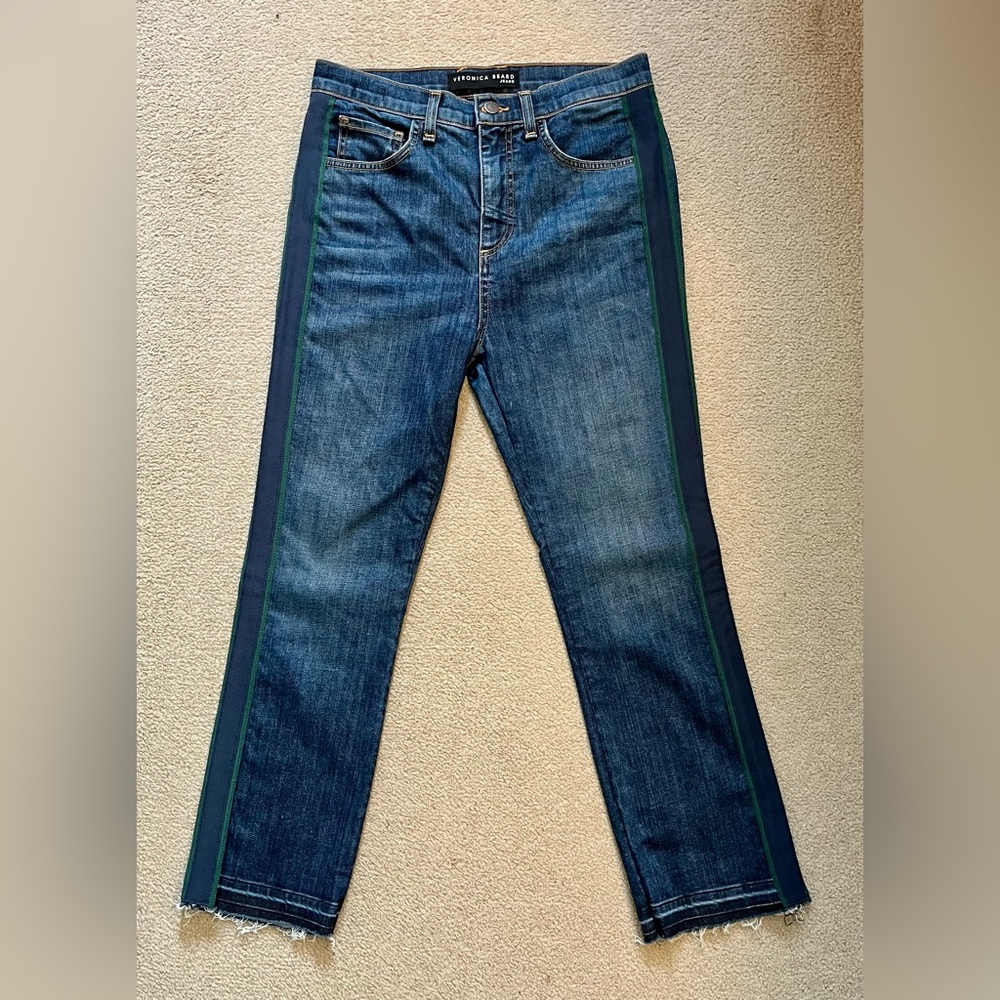 Veronica Beard Carly Kick Flare High Rise Jeans Size 28 Medium Vintage Wash
